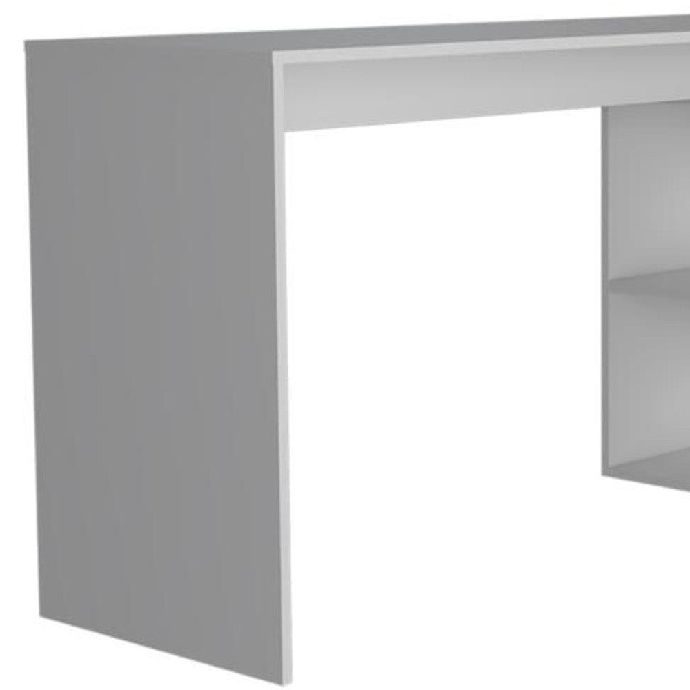 60" White L Shape Computer Desk