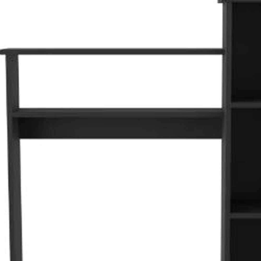 Modern Black  Office Desk with Storage Cabinet
