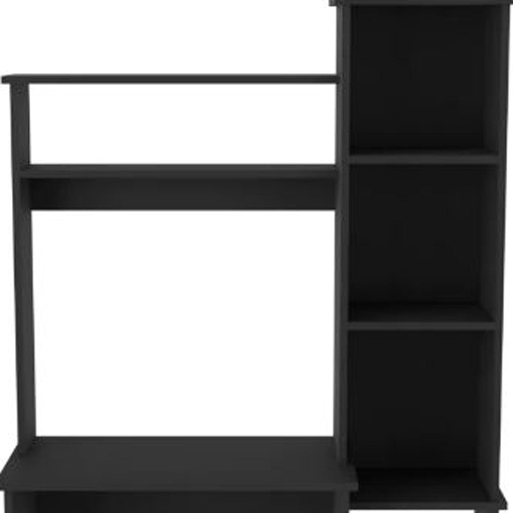 Modern Black  Office Desk with Storage Cabinet