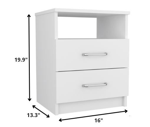 Modern and Stylish White Particle Bedroom Nightstand