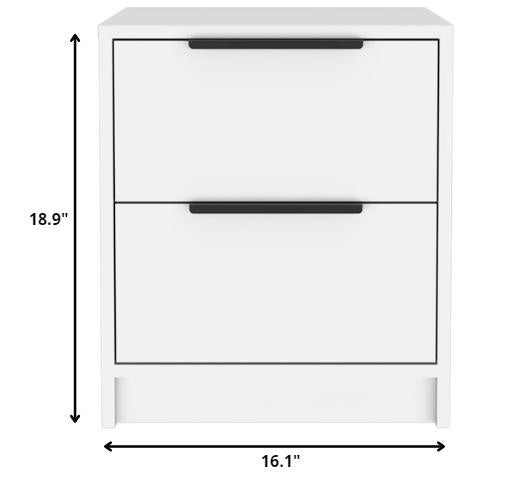 19" Wood Two Drawer Nightstand