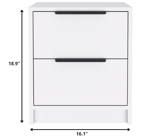 19" Wood Two Drawer Nightstand