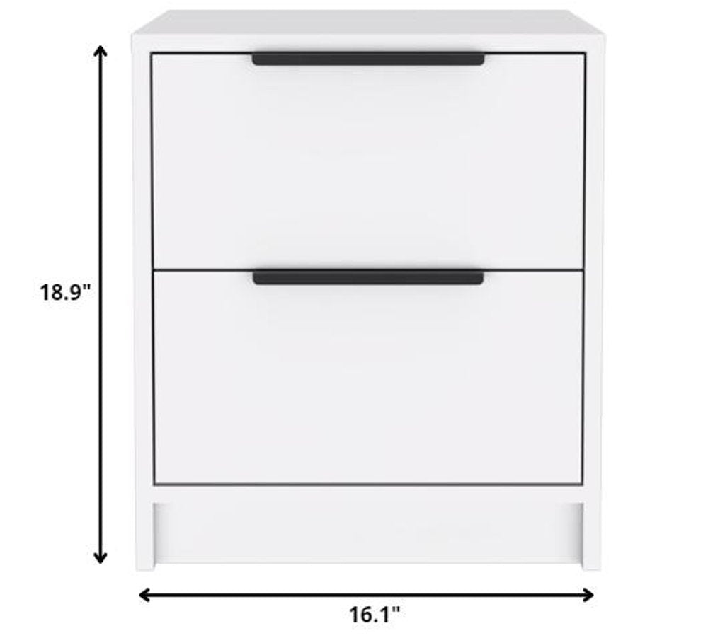 19" Wood Two Drawer Nightstand