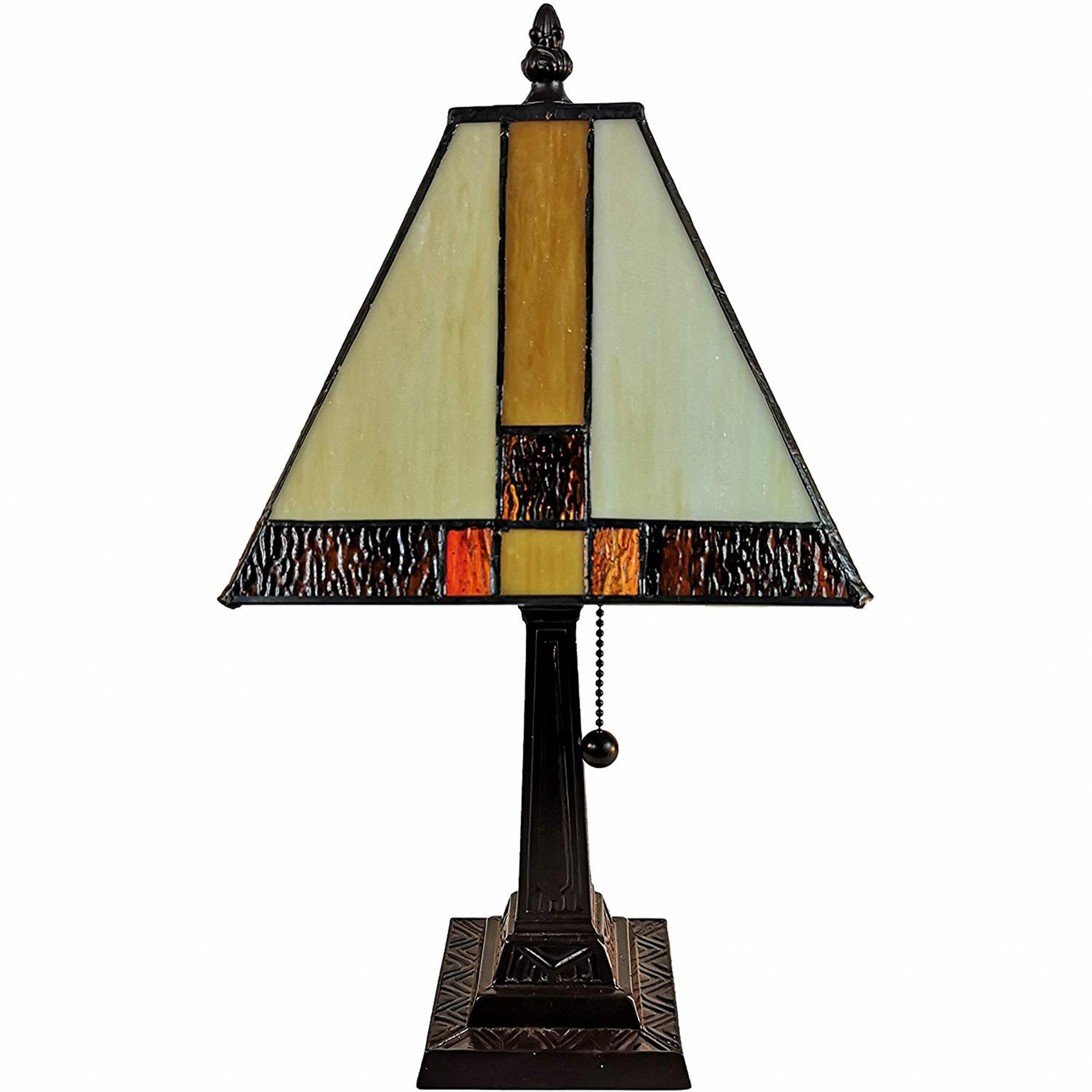 15" Dark Brown Metal Candlestick Table Lamp With Beige Empire Shade