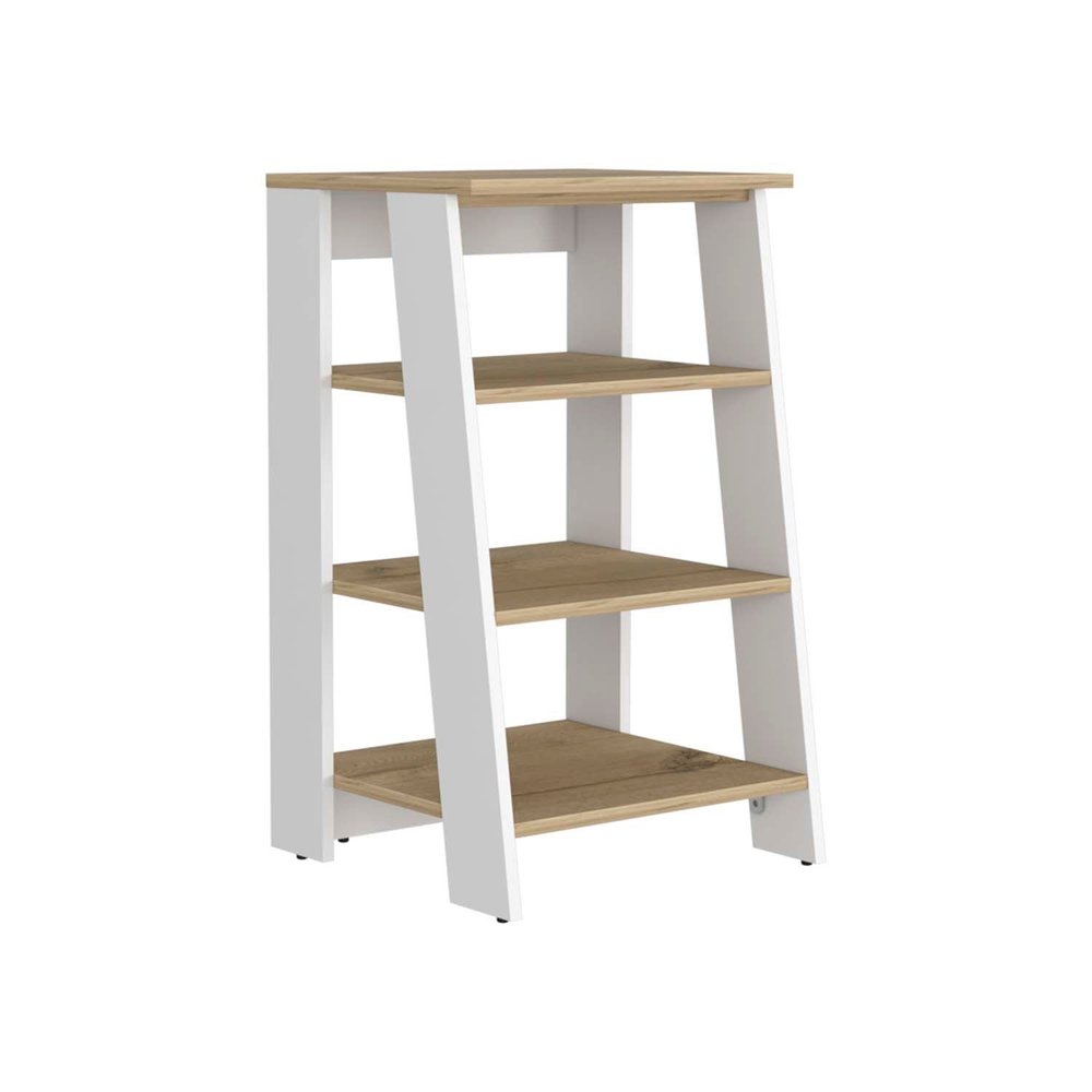 17" Oak And White Wood Freestanding Bathroom Vanity