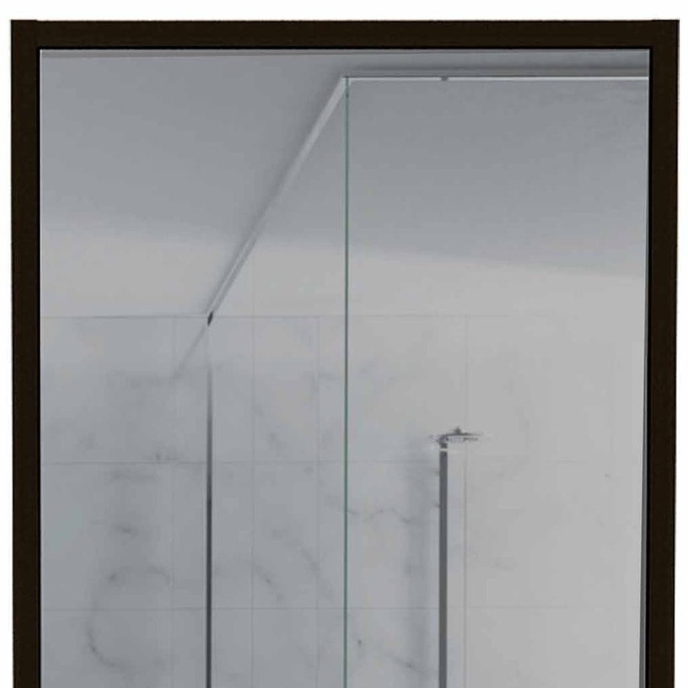 18" Black Wood Floating Double Door Bathroom Vanity And Medicine Cabinet With Mirror