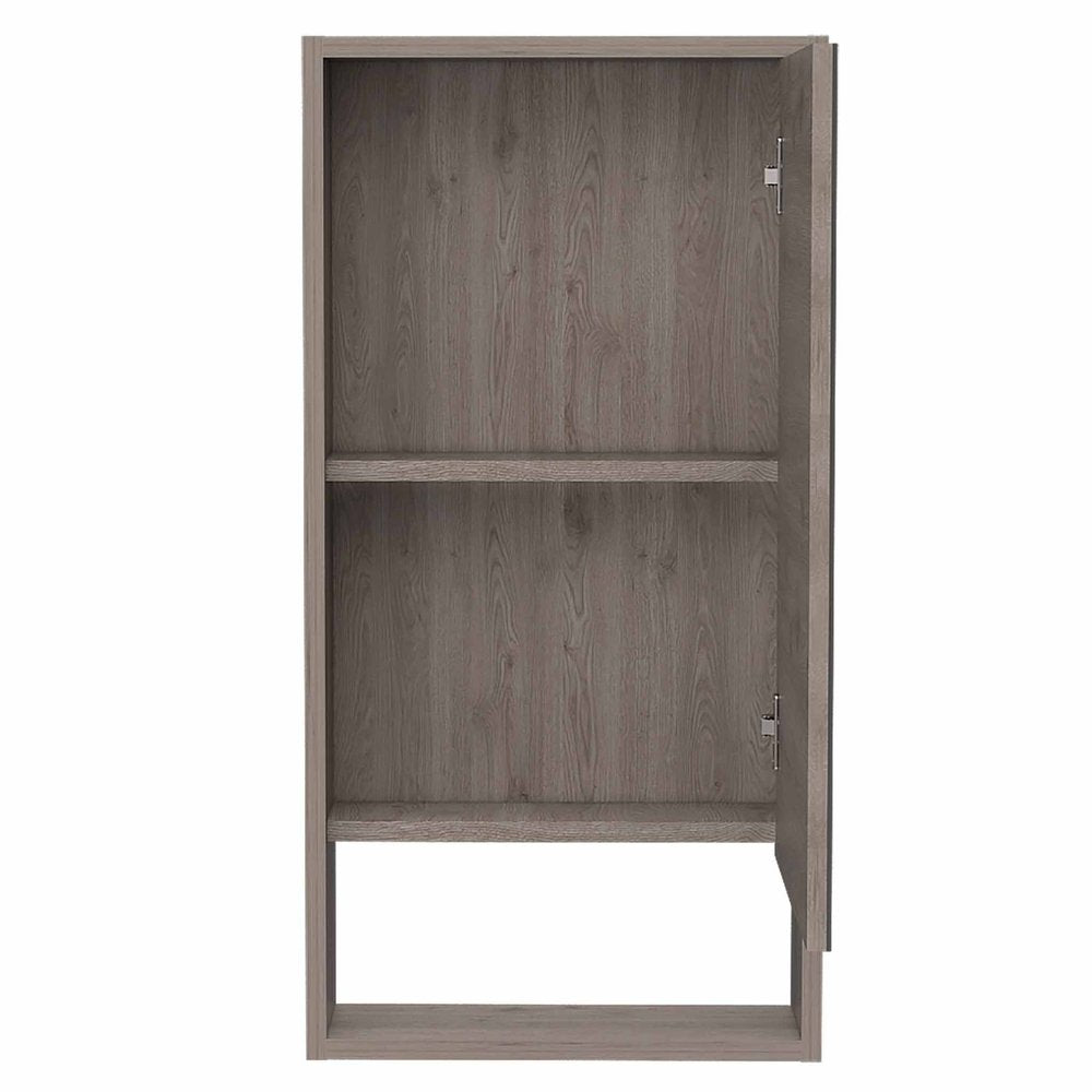 18" Light Gray Wood Floating Double Door Bathroom Vanity And Medicine Cabinet With Mirror