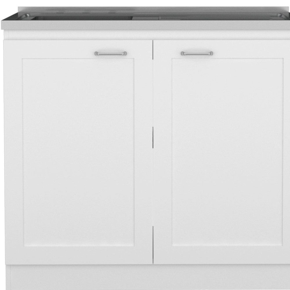 42" Black and White Wood Accent Cabinet Set With Four Doors