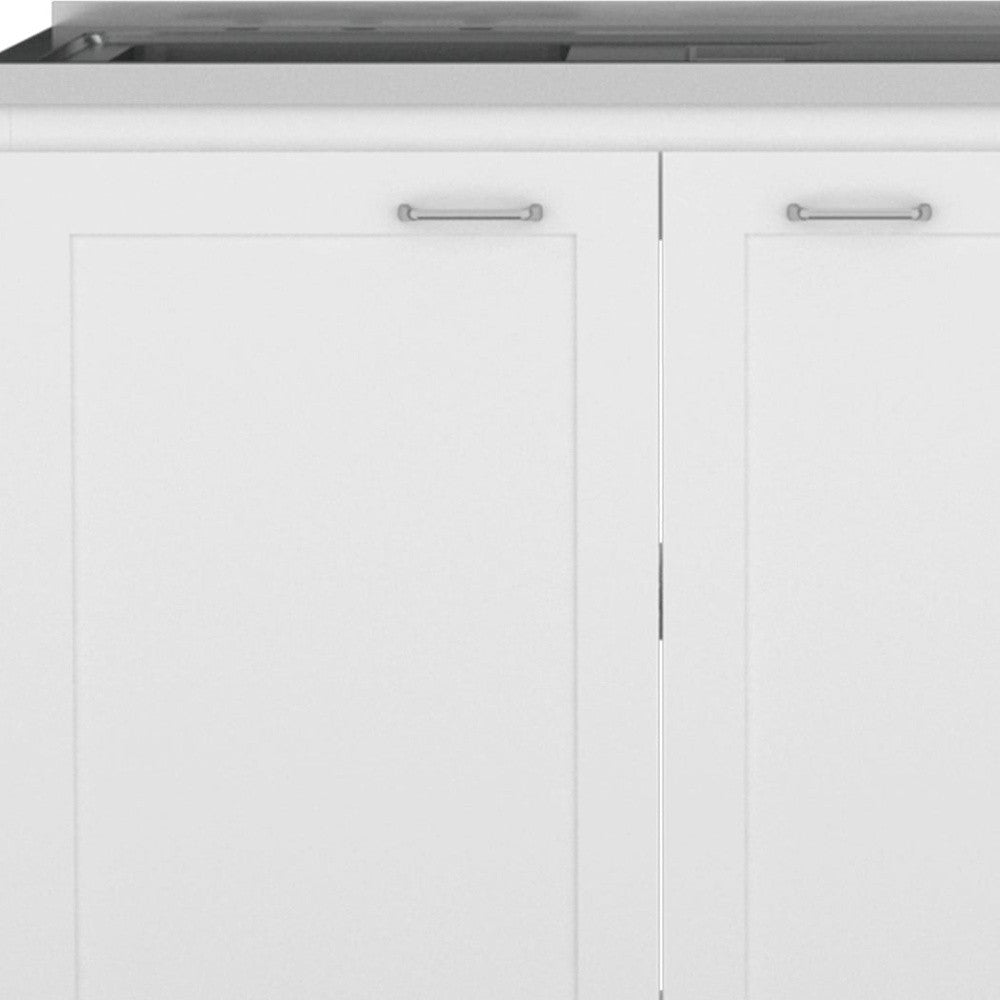 42" Black and White Wood Accent Cabinet Set With Four Doors