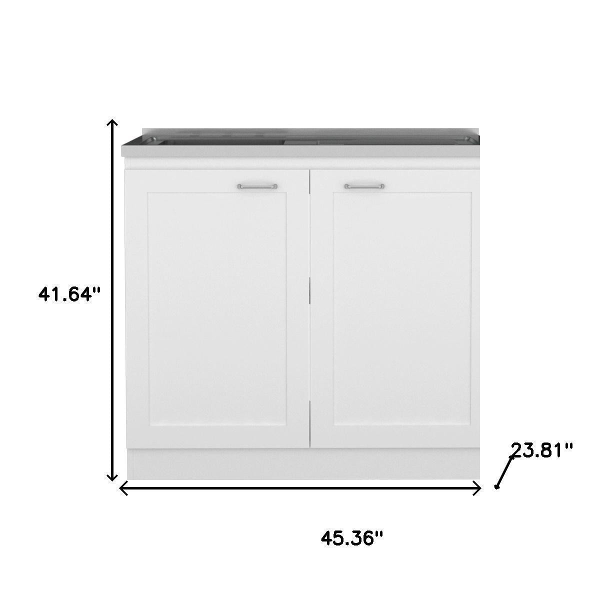 42" Black and White Wood Accent Cabinet Set With Four Doors