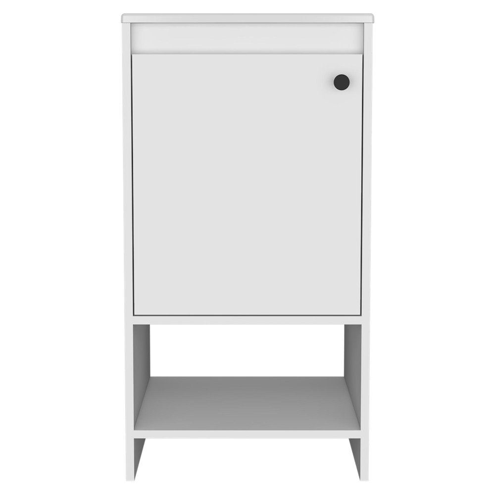 18" White Wood Freestanding Single Door Bathroom Vanity With Sink