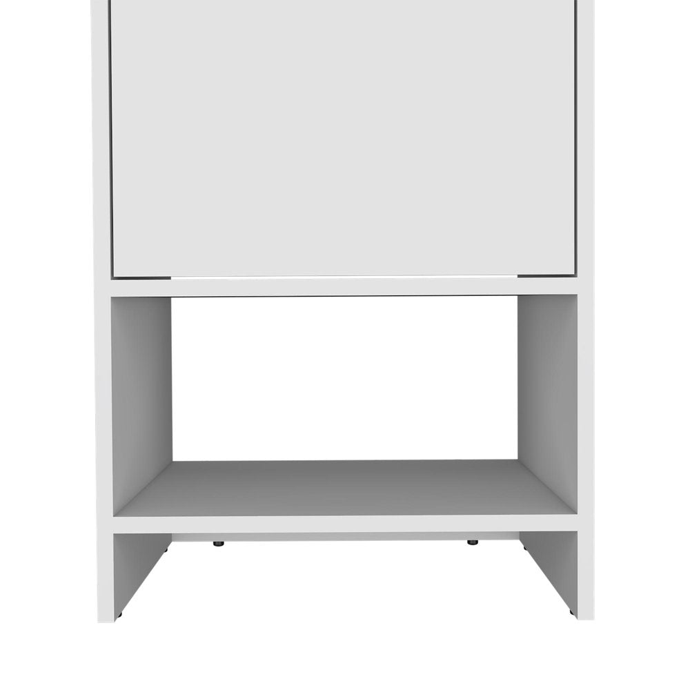 18" White Wood Freestanding Single Door Bathroom Vanity With Sink