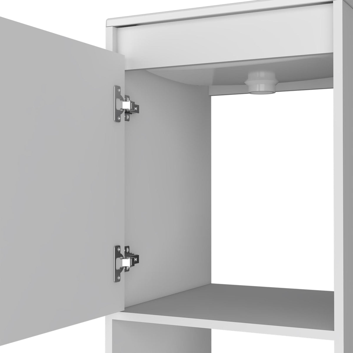 18" White Wood Freestanding Single Door Bathroom Vanity With Sink