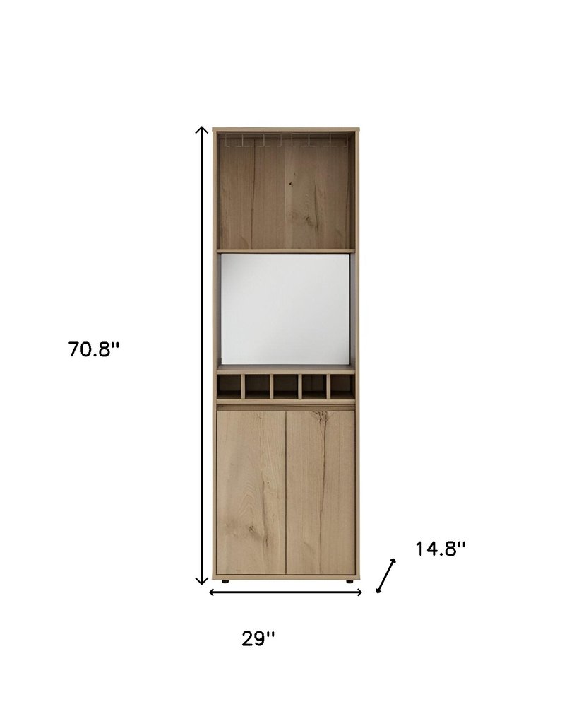 23" Oak Wood Bar Cabinet With Two Doors