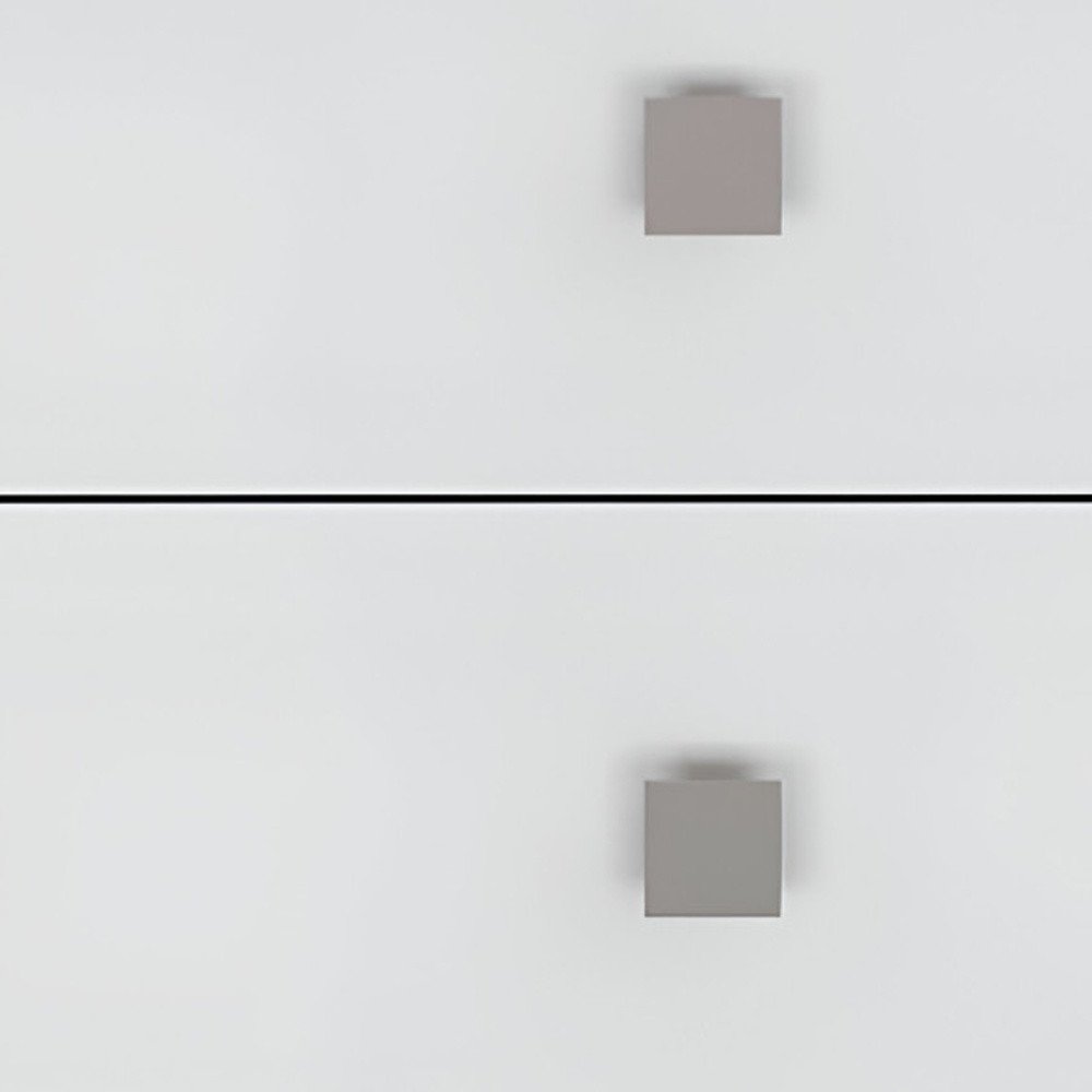 24" White Wood Two Drawer Nightstand