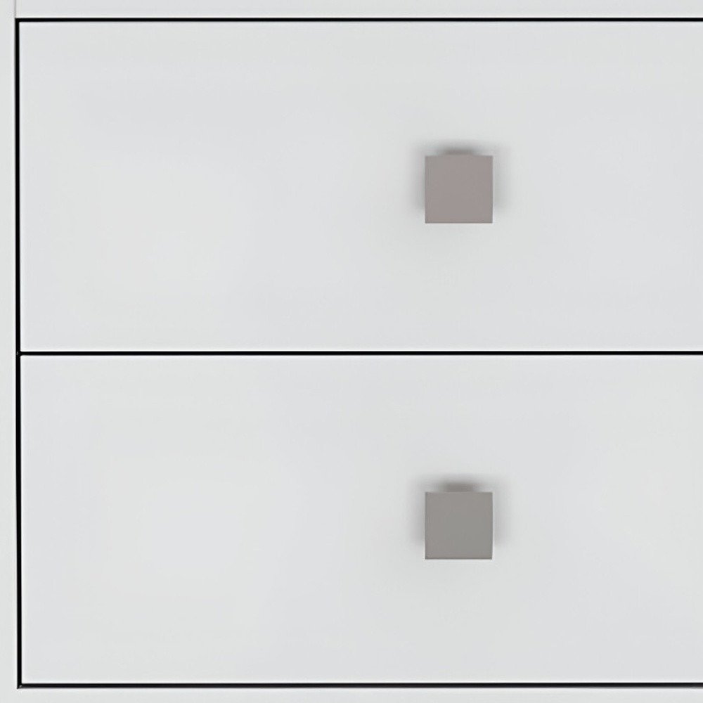 24" White Wood Two Drawer Nightstand