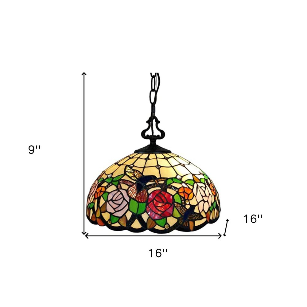 Red And White Unique Statement Two Light Glass Dimmable Chandelier With Red And White Shades