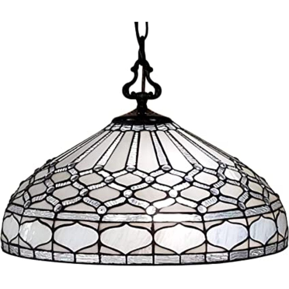 Black And White Unique Statement Two Light Glass Dimmable Chandelier With Black And White Shades