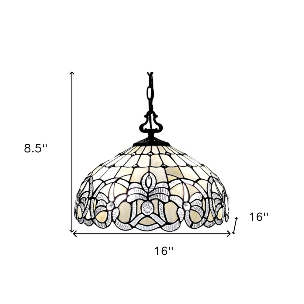 Black And White Unique Statement Two Light Glass Dimmable Chandelier With Black And White Shades