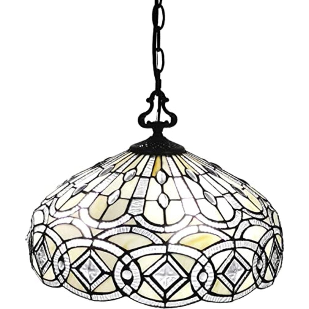 Black And White Unique Statement Two Light Glass Dimmable Chandelier With Black And White Shades