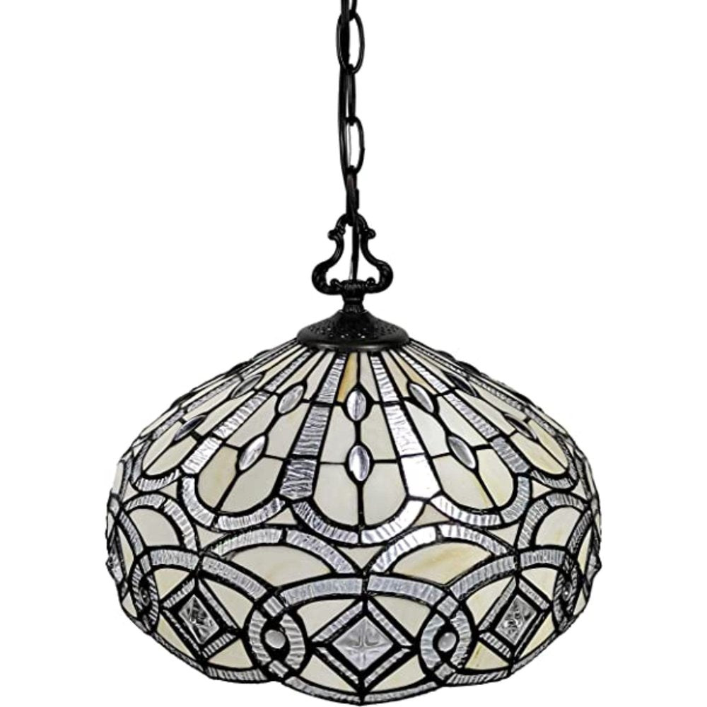 Black And White Unique Statement Two Light Glass Dimmable Chandelier With Black And White Shades