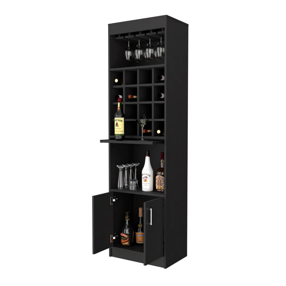 24" White Bar Cabinet With Multiple Shelves