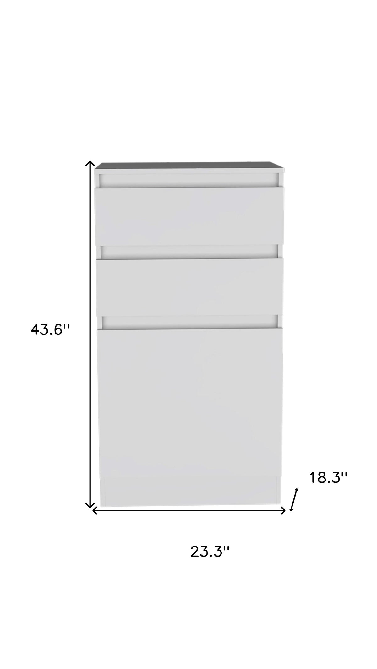 23" White Wood Two Drawer Dresser
