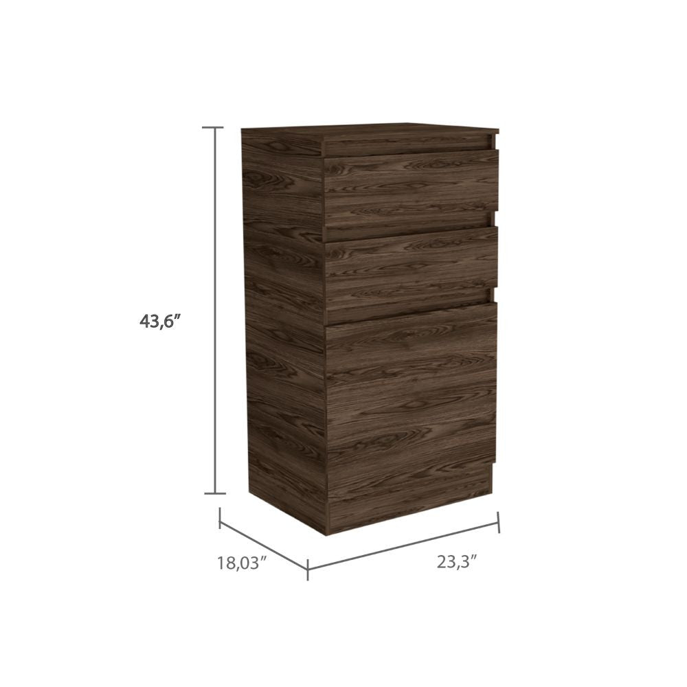 23" Dark Walnut Manufactured Wood Two Drawer Chest