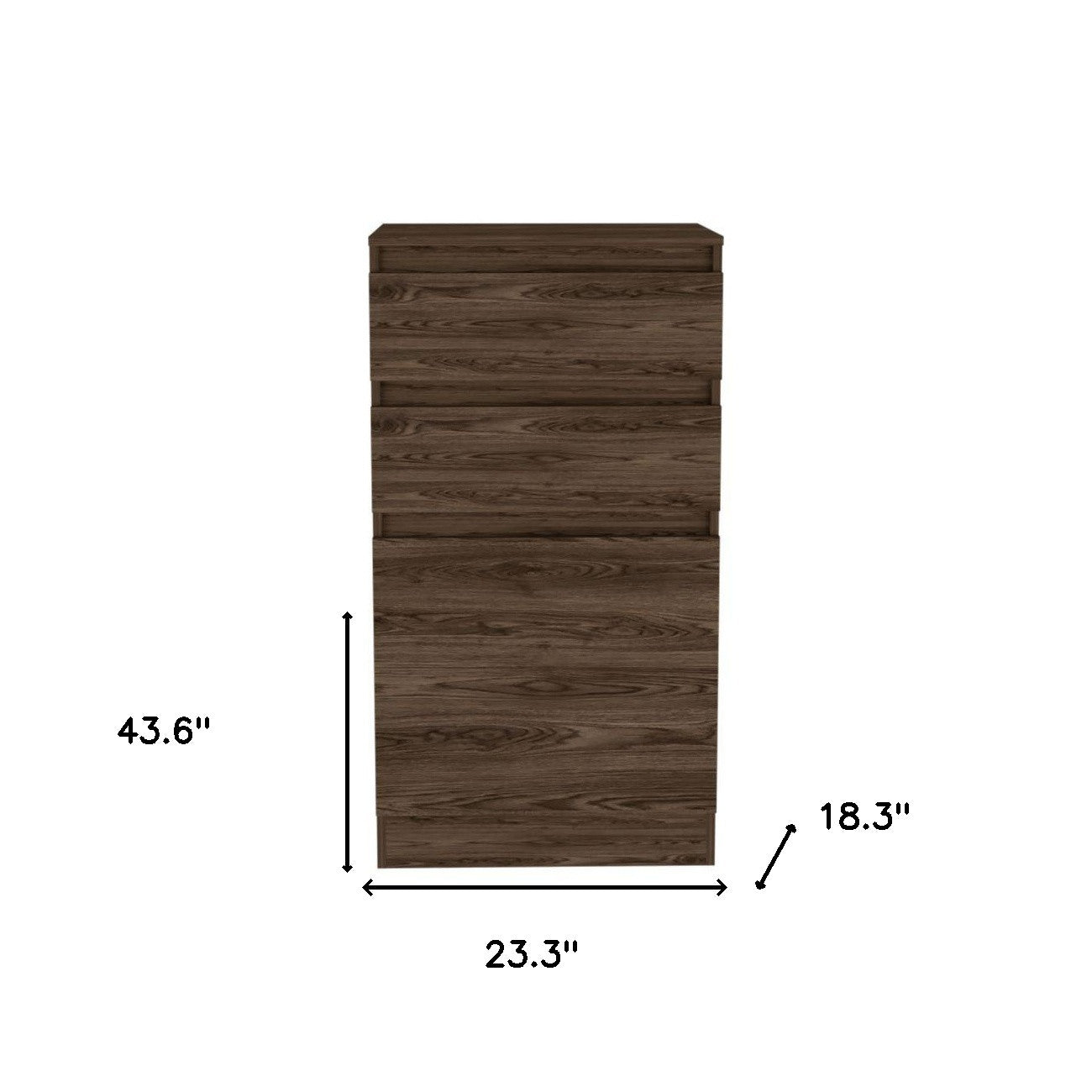 23" Dark Brown Wood Two Drawer Dresser