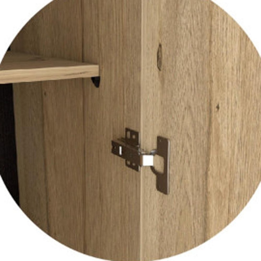 71" Brown Wood Two Door Two Drawer Combo Dresser