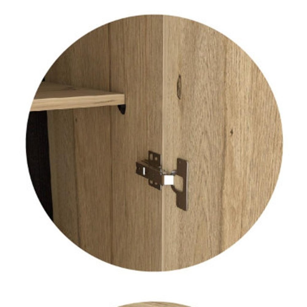 71" Brown Wood Two Door Two Drawer Combo Dresser