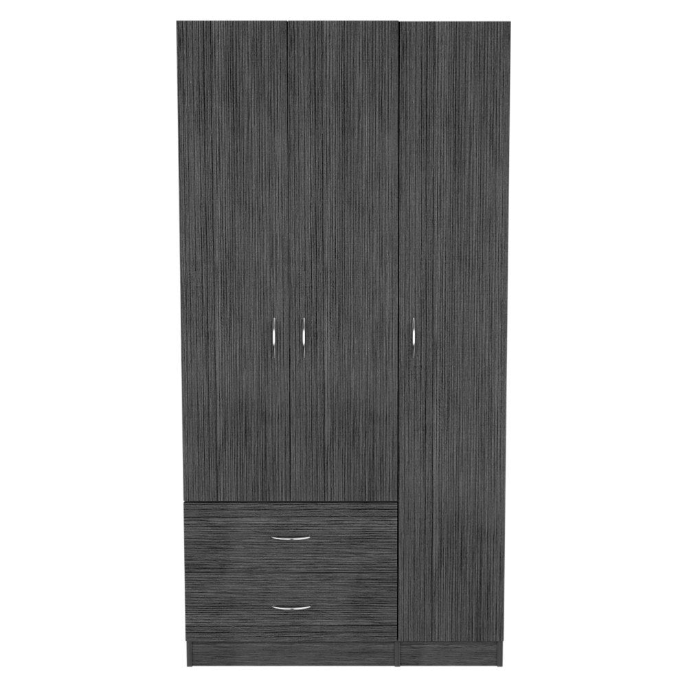 71" Brown Wood Two Door Two Drawer Combo Dresser