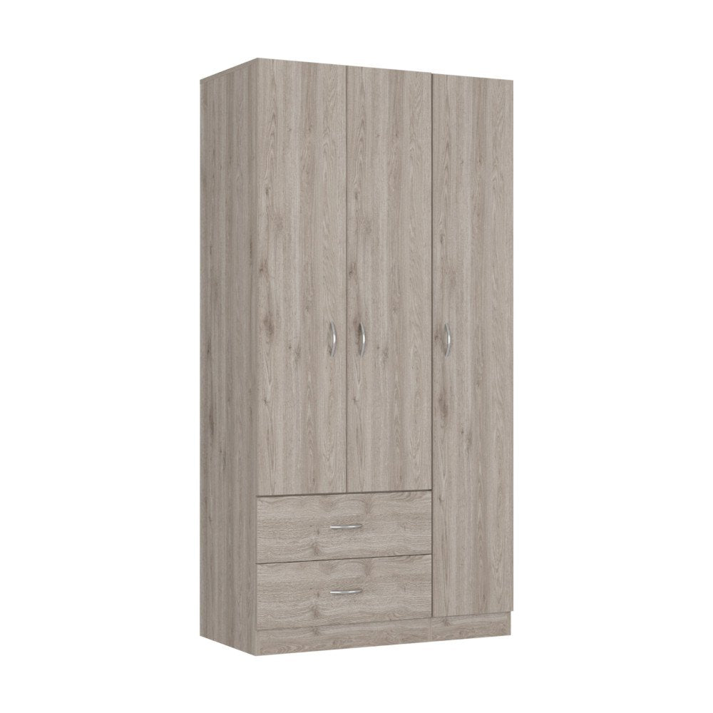 71" Brown Wood Two Door Two Drawer Combo Dresser