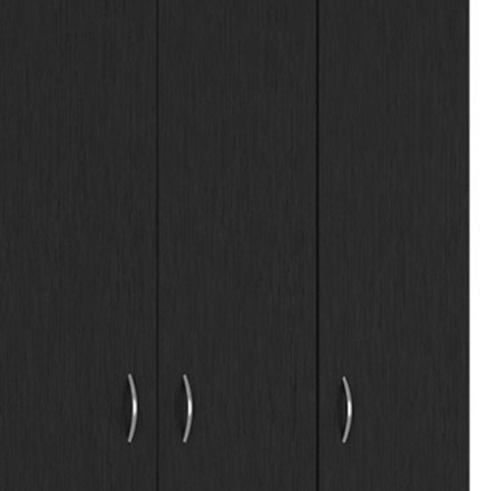 71" Black Manufactured Wood Two Drawer Combo Dresser