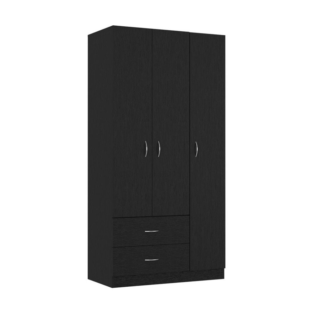 71" Brown Wood Two Door Two Drawer Combo Dresser