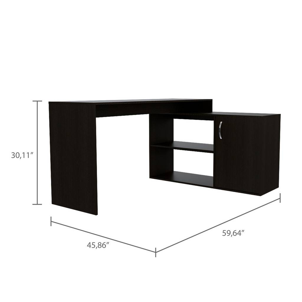 60" Black L Shape Computer Desk