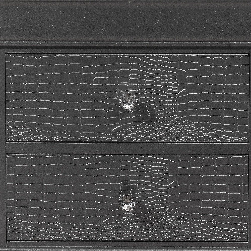 24" Gray Wood Shagreen Two Drawer Nightstand