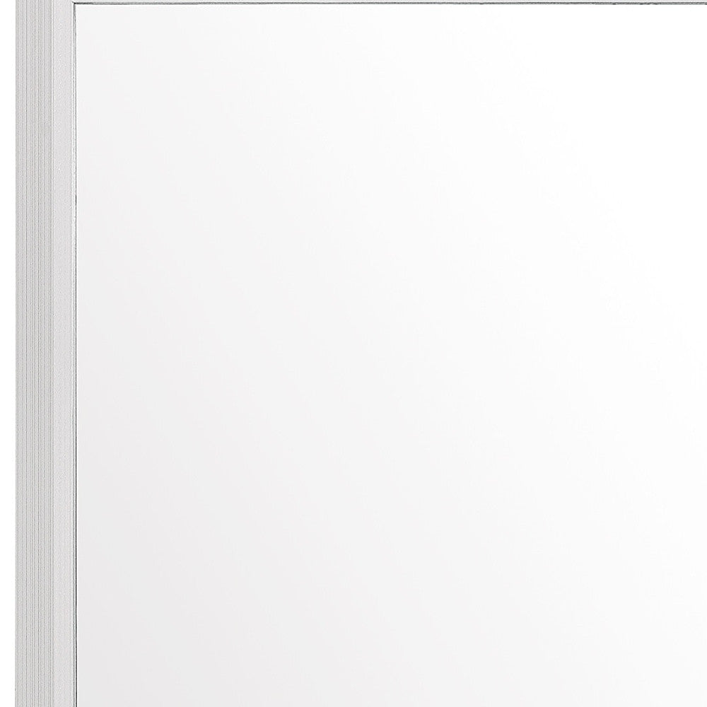 35" White Framed Dresser Mirror