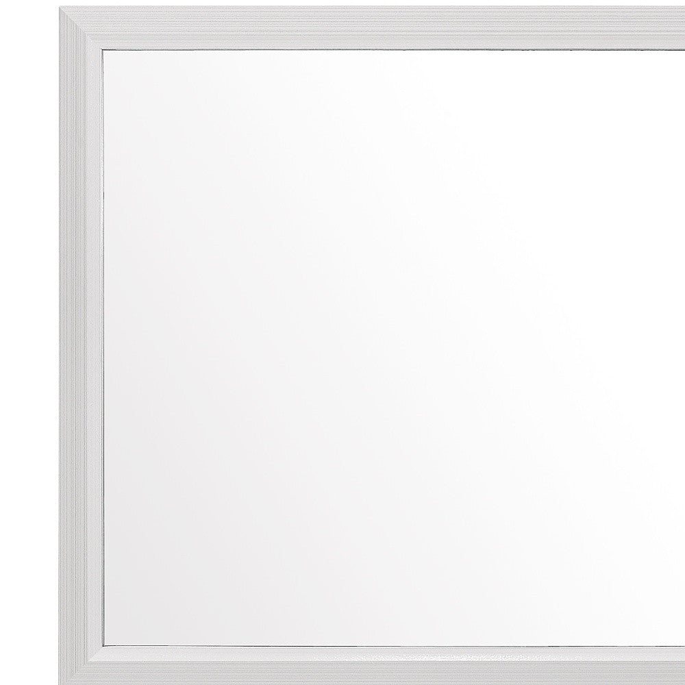 35" White Framed Dresser Mirror