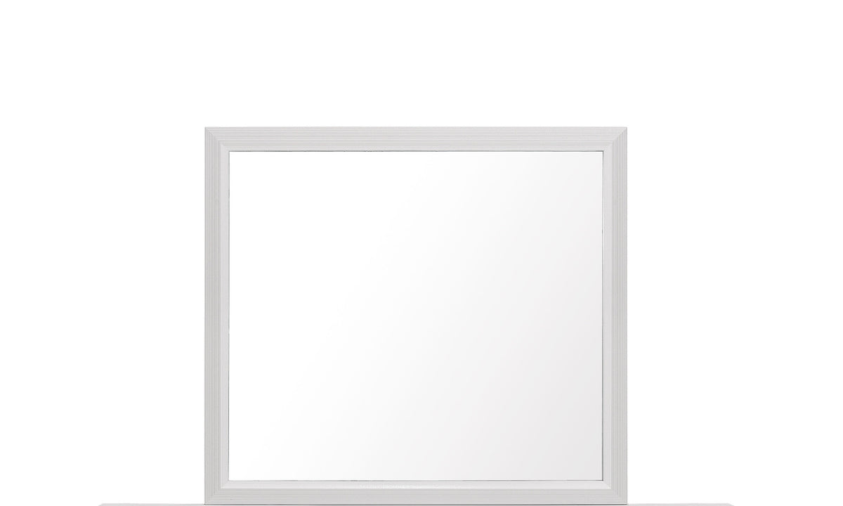35" White Framed Dresser Mirror