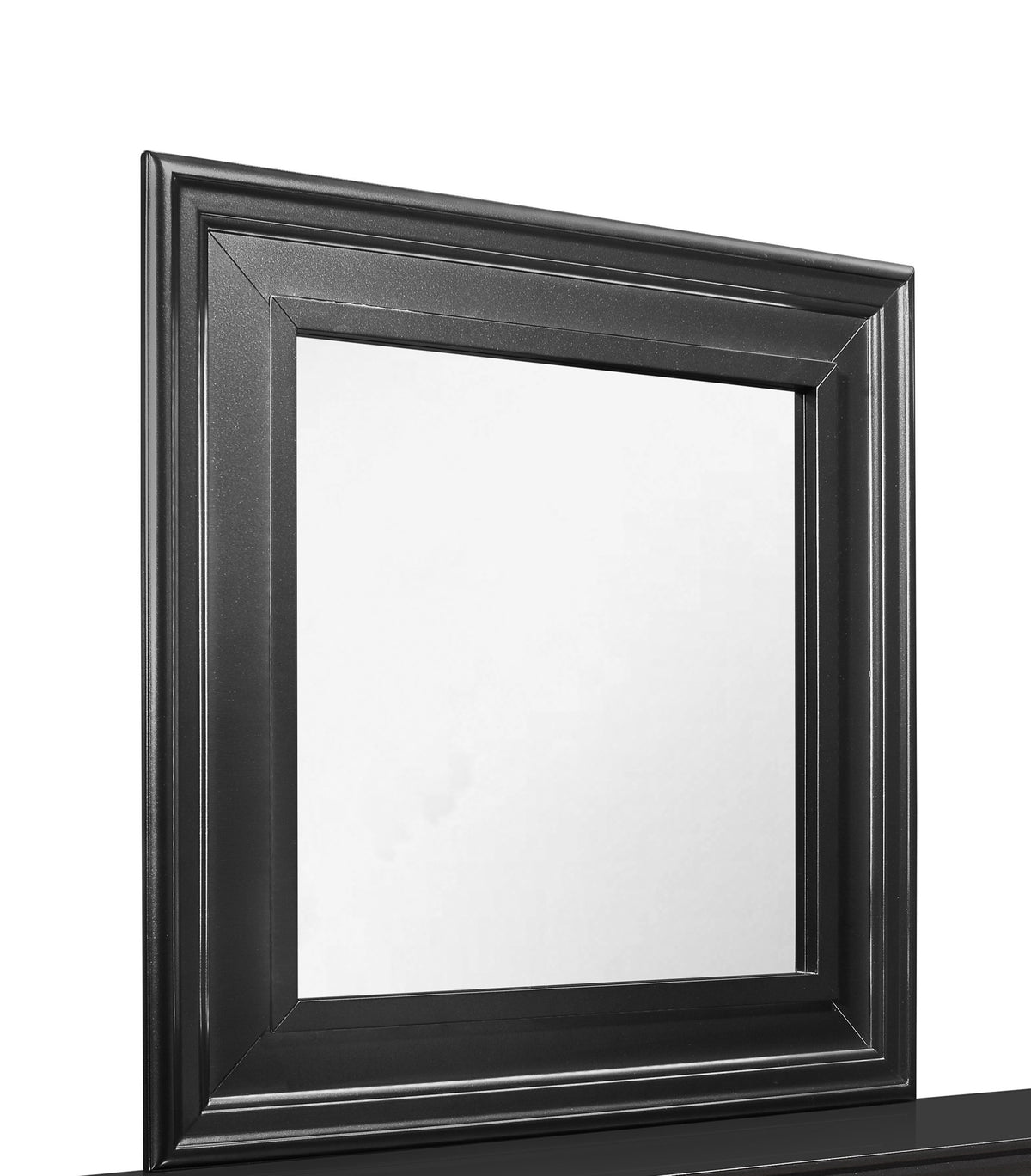 38" Gray Square Wood Framed Accent Mirror