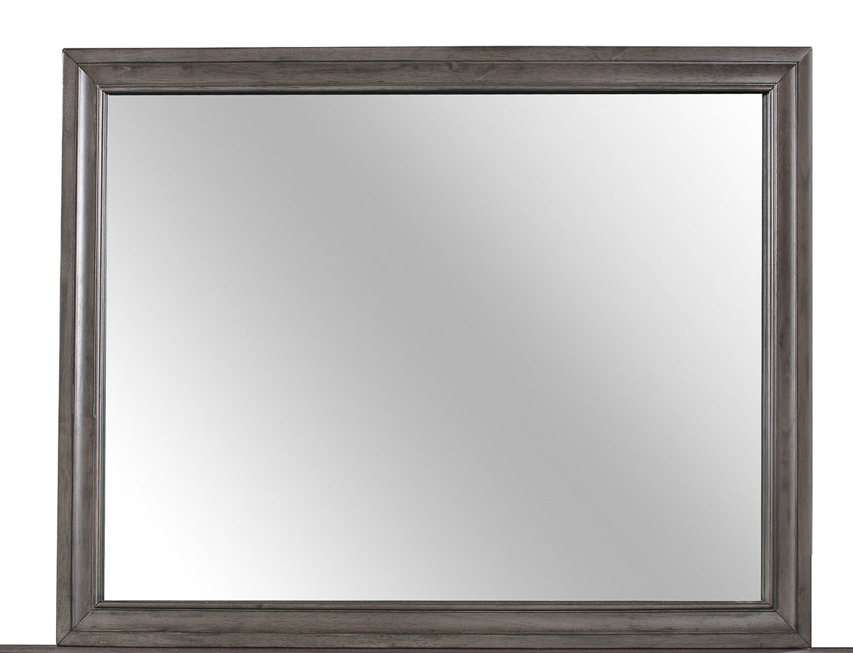37" Gray Wood Framed Accent Mirror
