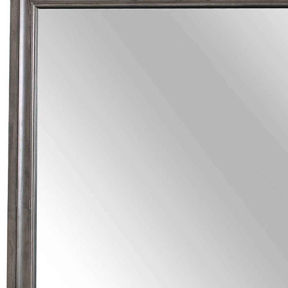 37" Gray Wood Framed Accent Mirror