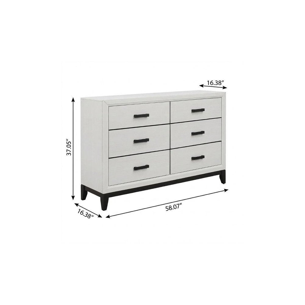31" White Wood Five Drawer Standard Chest