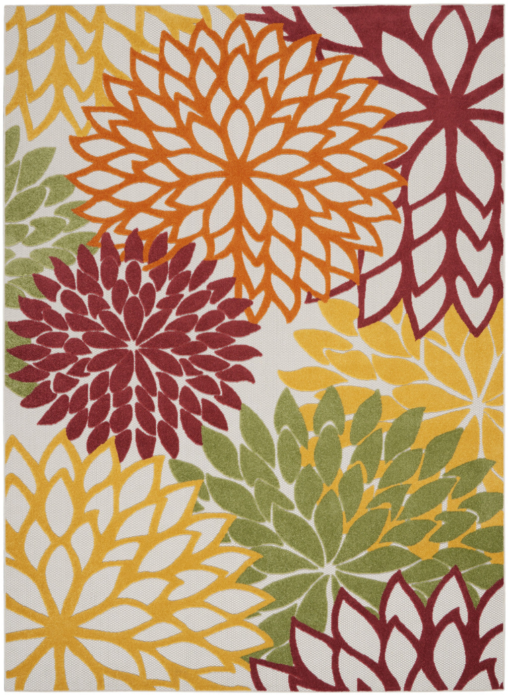9' X 12' Red And Ivory Indoor Outdoor Area Rug