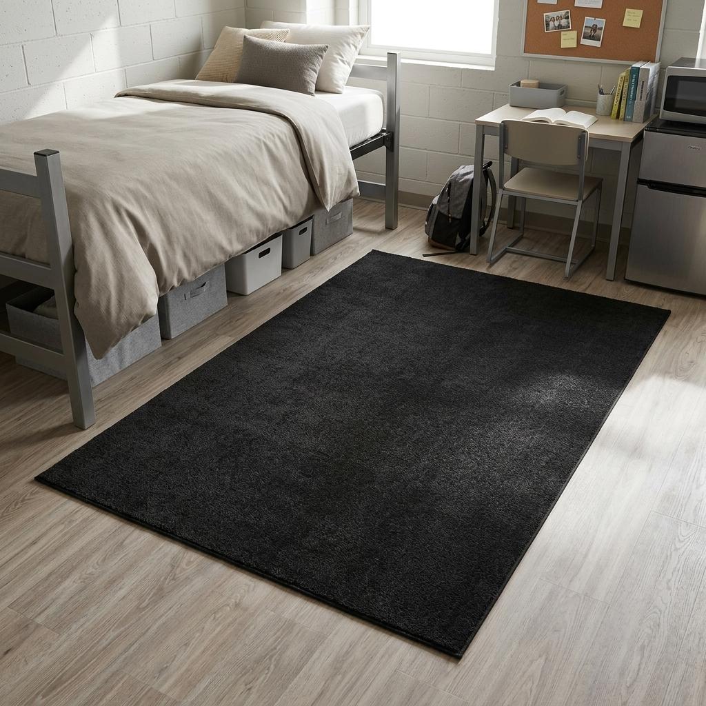 4' X 6' Black Stain Resistant Indoor Outdoor Area Rug