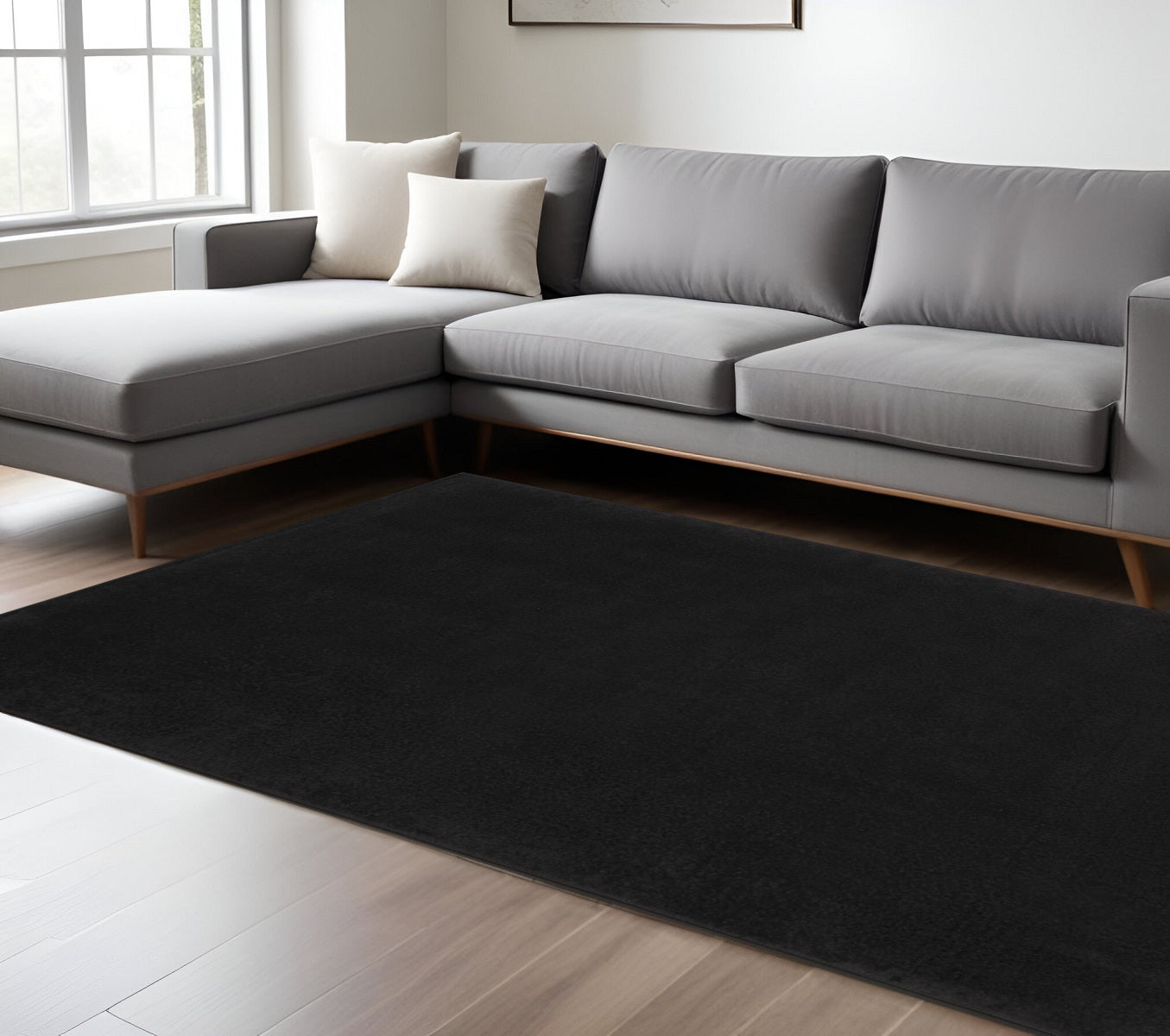 8' X 10' Black Stain Resistant Indoor Outdoor Area Rug