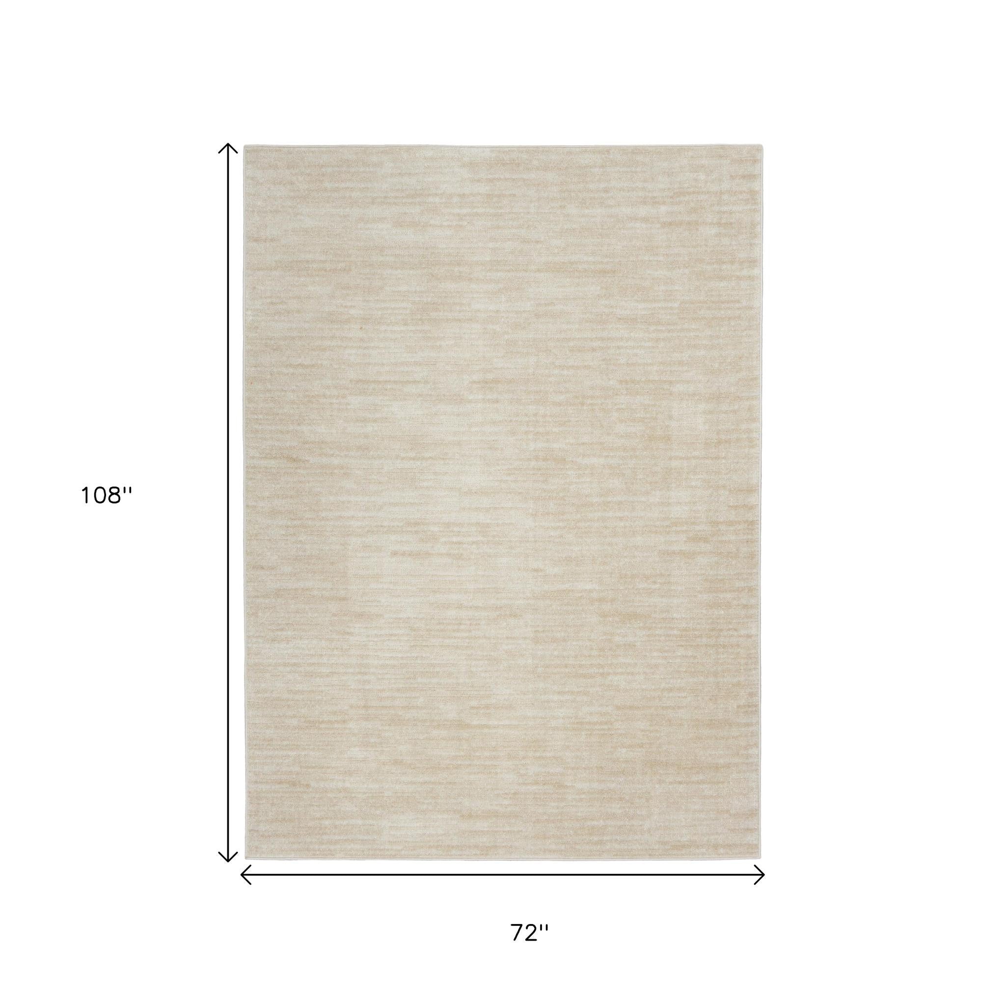 6' X 9' Beige And Ivory Indoor Outdoor Area Rug