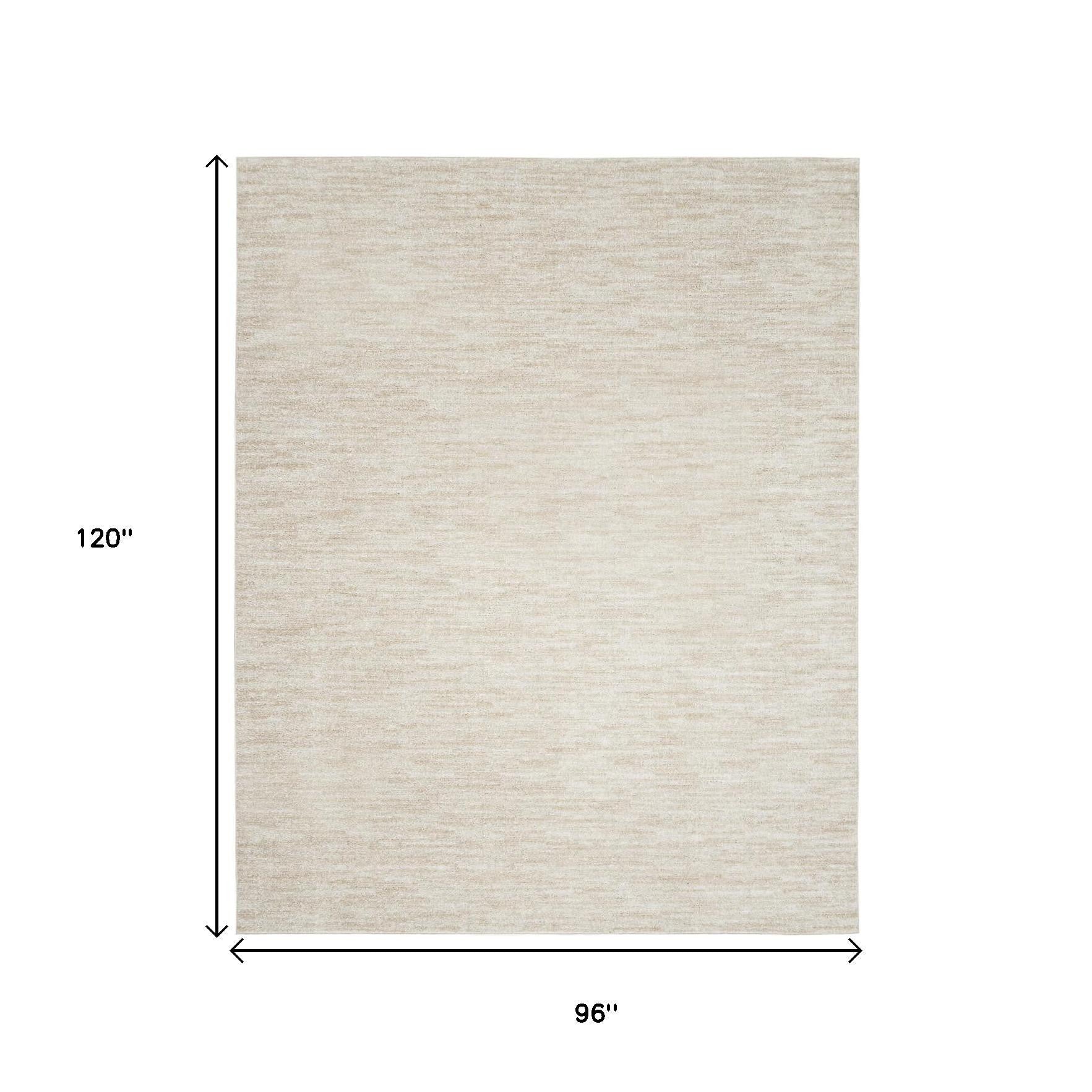 8' X 10' Beige And Ivory Indoor Outdoor Area Rug