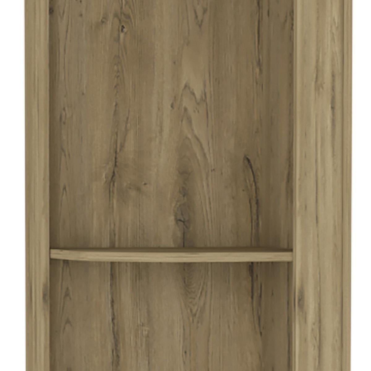 71" Natural Wood Corner Bar Cabinet With Two Doors